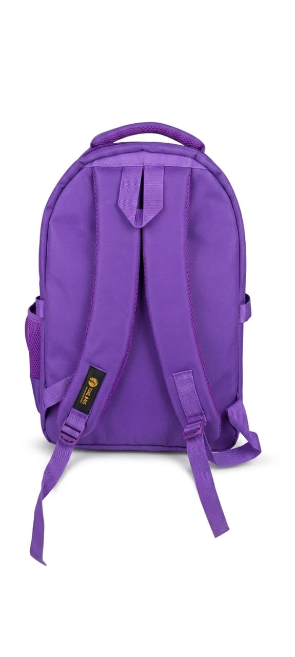 Purple backpack on a white background