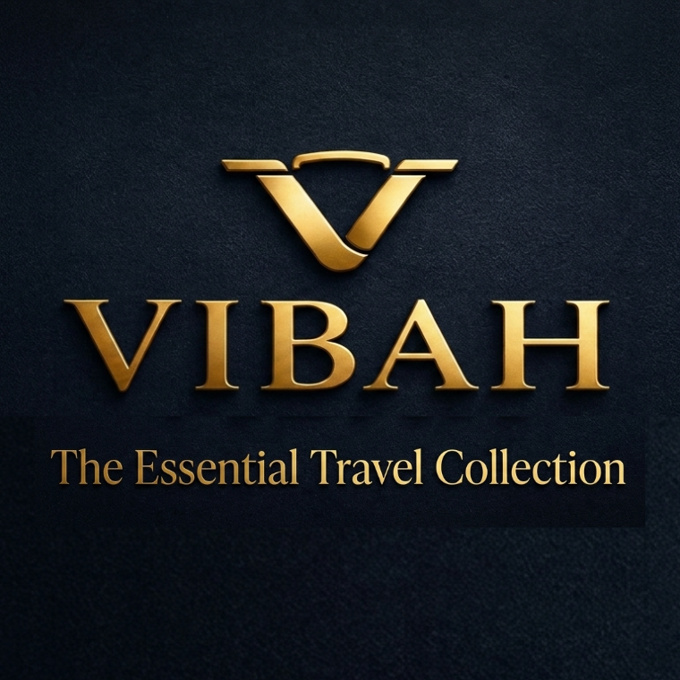 Gold 'VIBAH' logo on a dark textured background