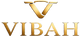 Gold logo with 'VIBAH' text on a white background