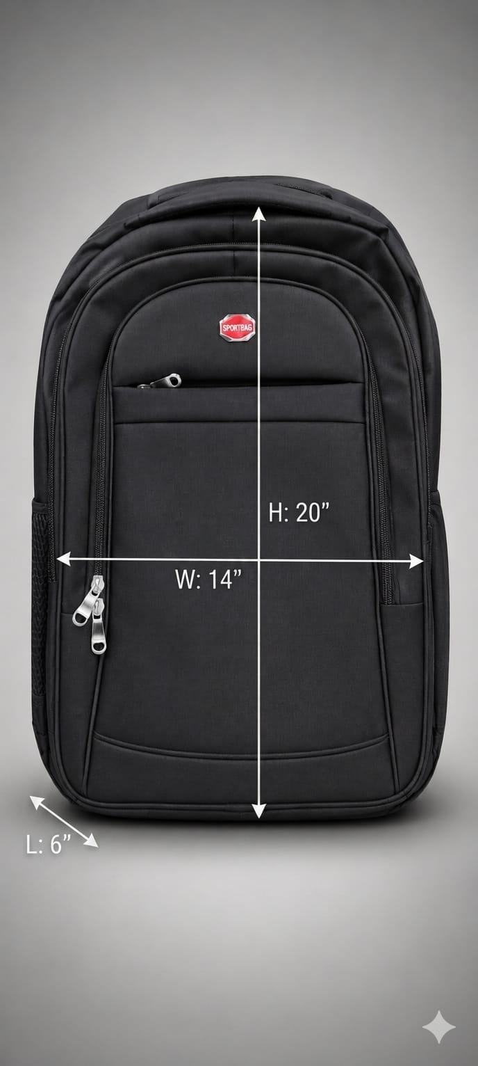 Black backpack with measurement indicators on a gray background Fitness Training Bag for Daily Use