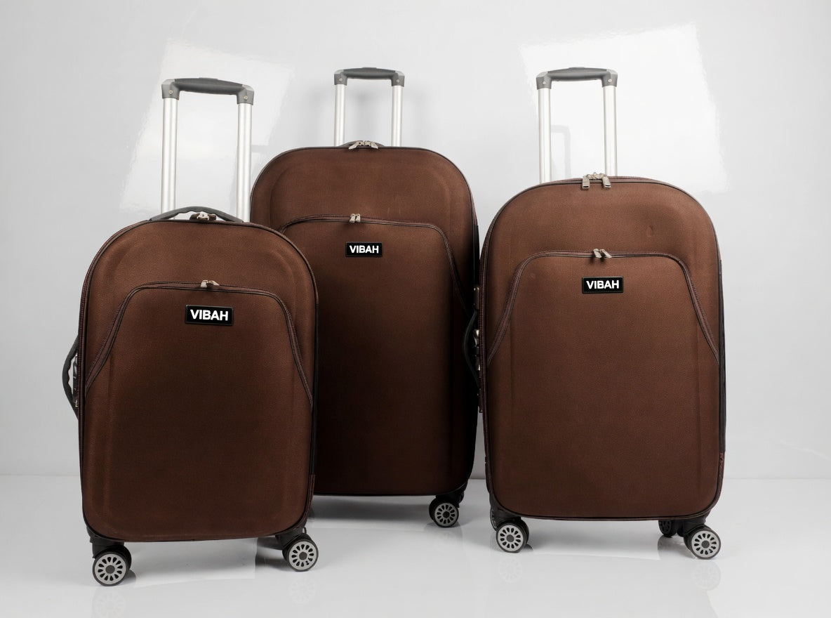 Three brown trolley with 'Vibah' branding on a white background